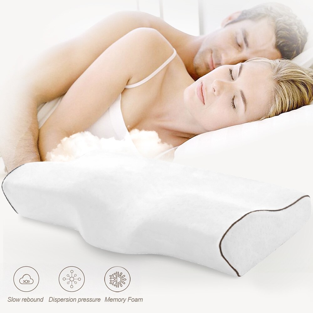 Memory Foam Beddengoed Kussen Vlinder Vormige Ontspannen Nek Bescherming Orthopedische Trage Rebound Cervicale Voor Gezondheidszorg 50x30cm