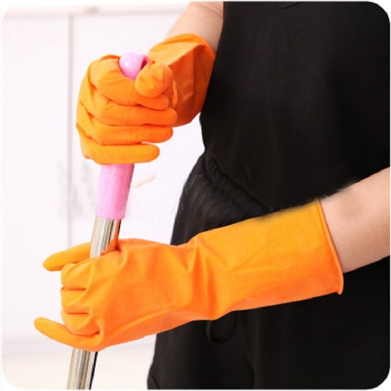 1pair Rubber Household Gloves For Kitchen Dishwash Washing Clothes Natural Latex Housekeeping Gloves Cleaning Tools Accessories