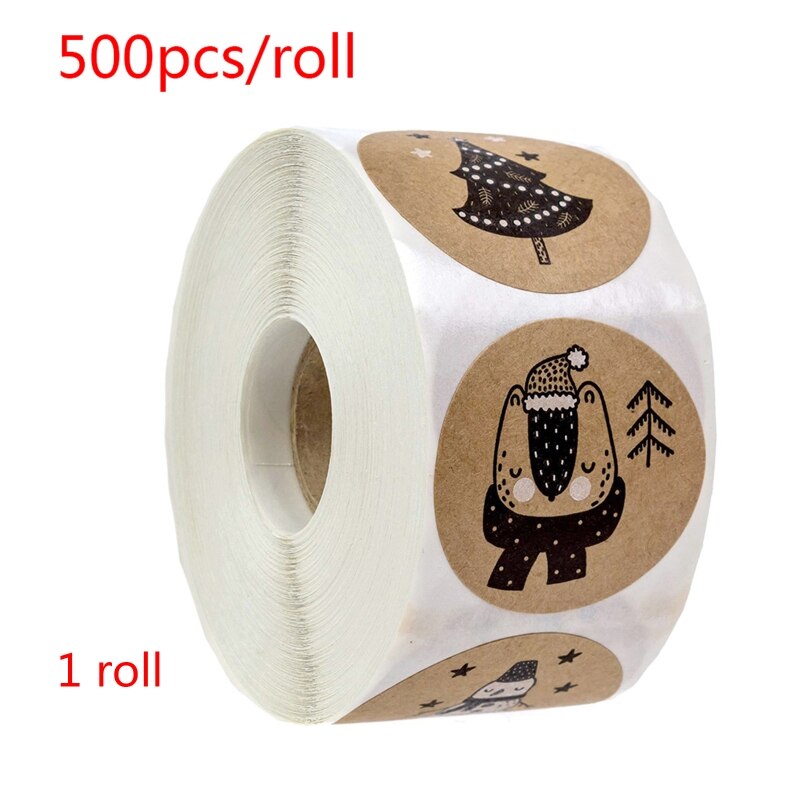 500Pcs Kerst Stickers Boom Sneeuwpop Dieren Decoratieve Seal Label Voor Scrapbooking Briefpapier School Beloning