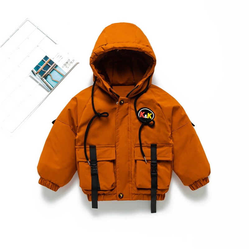 1 2 3 4 5 Years Withstand The Severe Cold Boys Jacket Winter Thick Keep Warm Outerwear Coat For Boy Heavy Children Clothes: JK120-Orange / 2T