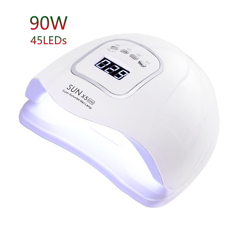 SUN X8 Max-Lámpara de uñas LED UV, secador de uñas de 120W, 57 LED, secado rápido, 10S, 30S, 60S, 99S, potente secador de uñas: 90W 45LED X5Max