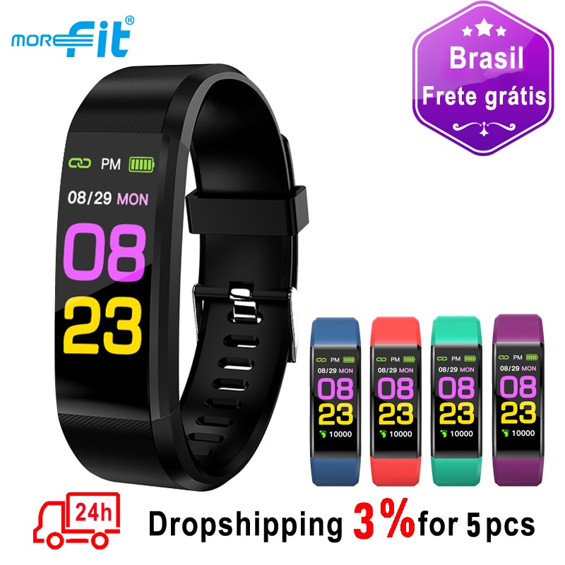 Originele 115 Plus Smart Armband Bloeddruk Hartslagmeter Mannen Fitness Tracker Informatie Push Smart Horloge Voor Android