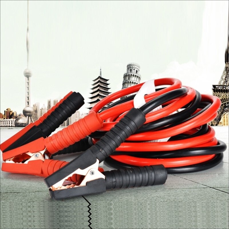 Automobile battery line Clip battery connecting wire Emergency battery connection 3 meters copper clad aluminum wire Take emerge