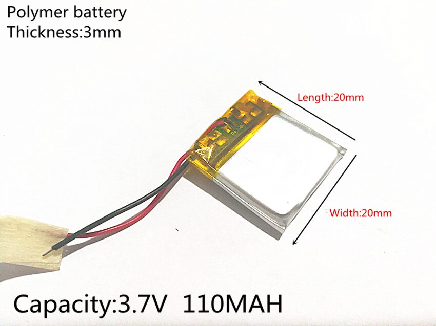 10x Lithium Polymer Battery - 3.7V 110mAh 302020 Li-Po Rechargeable Cells for MP3/MP4/GPS/Bluetooth