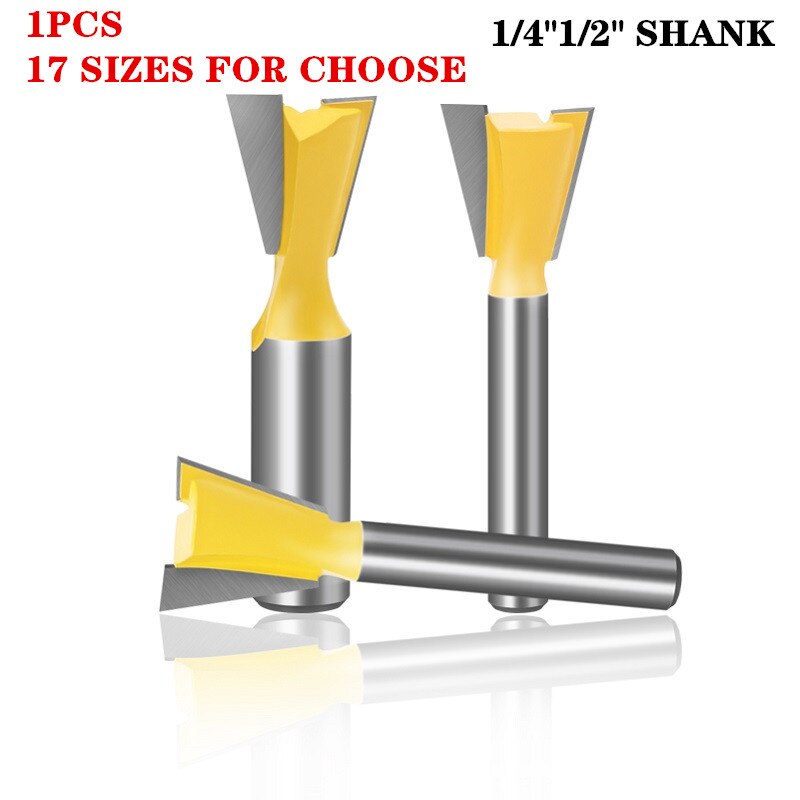 1Pc 6.35Mm 12.7Mm Schacht Hout Cutter Zwaluwstaart Frezen Voor Hout Tungsten Graveren Tool Frezen