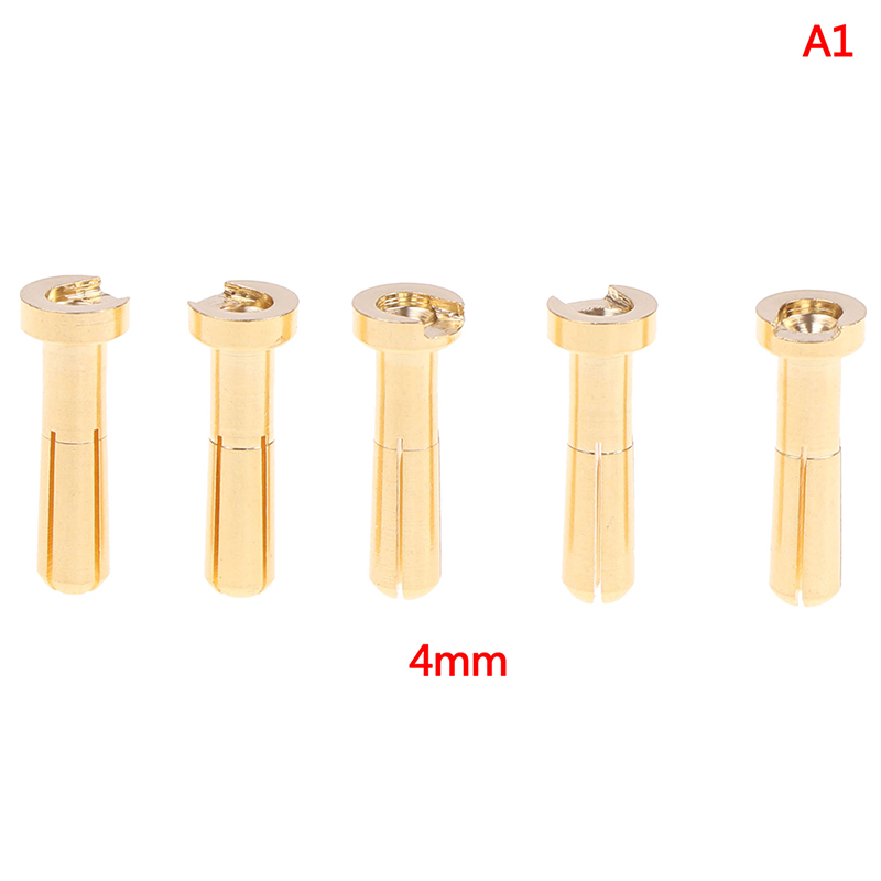 Bullet Banana Plug Connector Male Voor Rc Batterij Deel Vergulde 5 Stks/pak 4/5Mm: 4mm