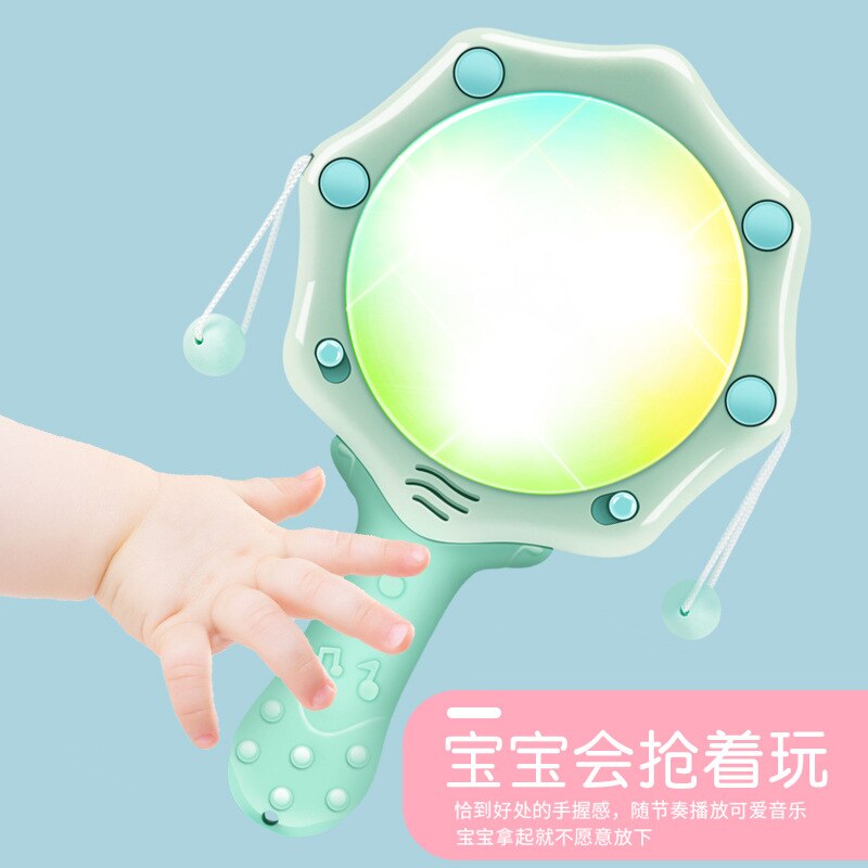 Early childhood education rattle drummer rattles infant toys 0-3 year old baby glowing music