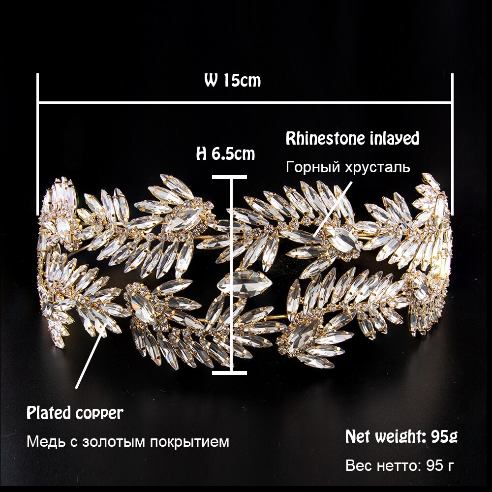 European Style Women Crown Tiaras Full Crystal Rhinestone Headband Bride Hairband for Wedding Birthday Make Up Party