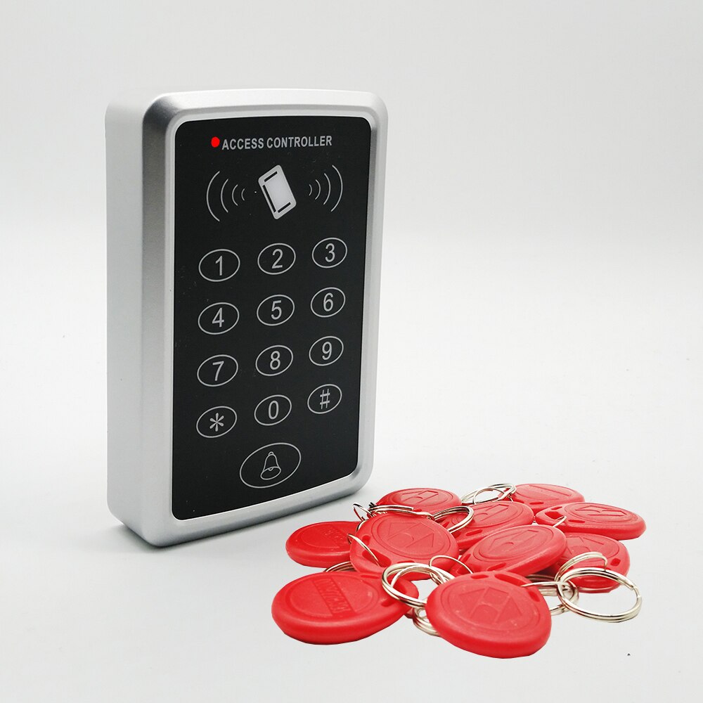 125Khz Rfid Access Control System Keypad Card Door Lock Access Controller: Red keyfobs