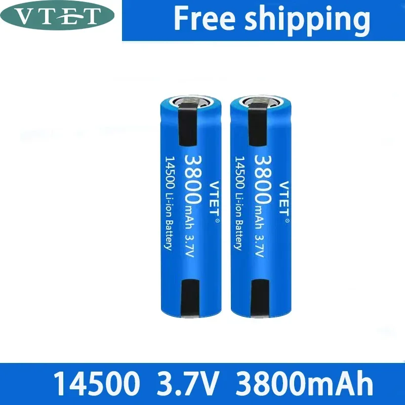Batterie Lithium-Ion avec Soudage pour Brosse à Dents Électrique, Rasoir, 14500 V, AA, 3.7 mAh, Nouveauté, 3800: Black