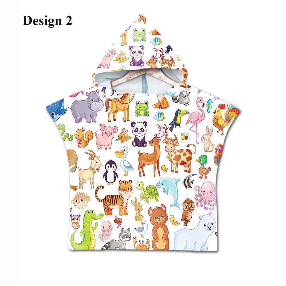 de cactus tropical Animal elefante tucán bebé toalla tipo poncho para niños nadar baño playa toalla con capucha capa: Design 2