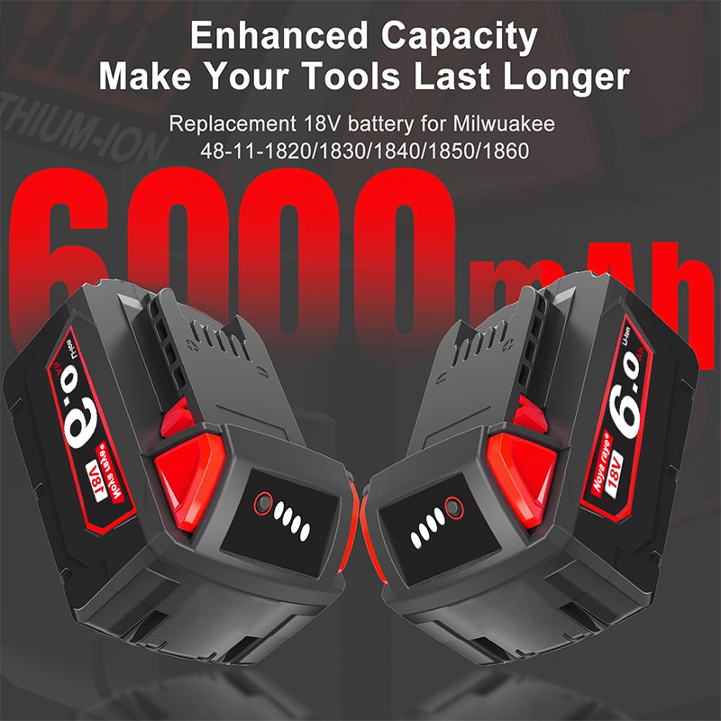 Original For Milwaukee Batteries M18B5 XC Lithium Battery 18v 5.0/6.0 battery charger For Milwaukee M12 3.0/5.0/6.0/9.0Ah M18