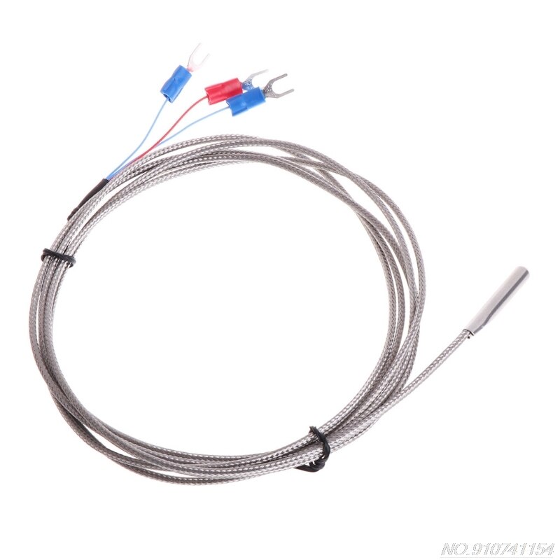 Termopar de Sensor de temperatura de acero inoxidable RTD PT100 con cables 2m 3, N27 20,