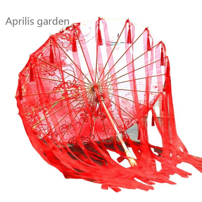 82cm Chinese Dance Performance Lace Car Umbrella Shade Classical Hanfu Oil Paper Umbrella Fairy Ancient Parasol Paraguas Inverso: Other