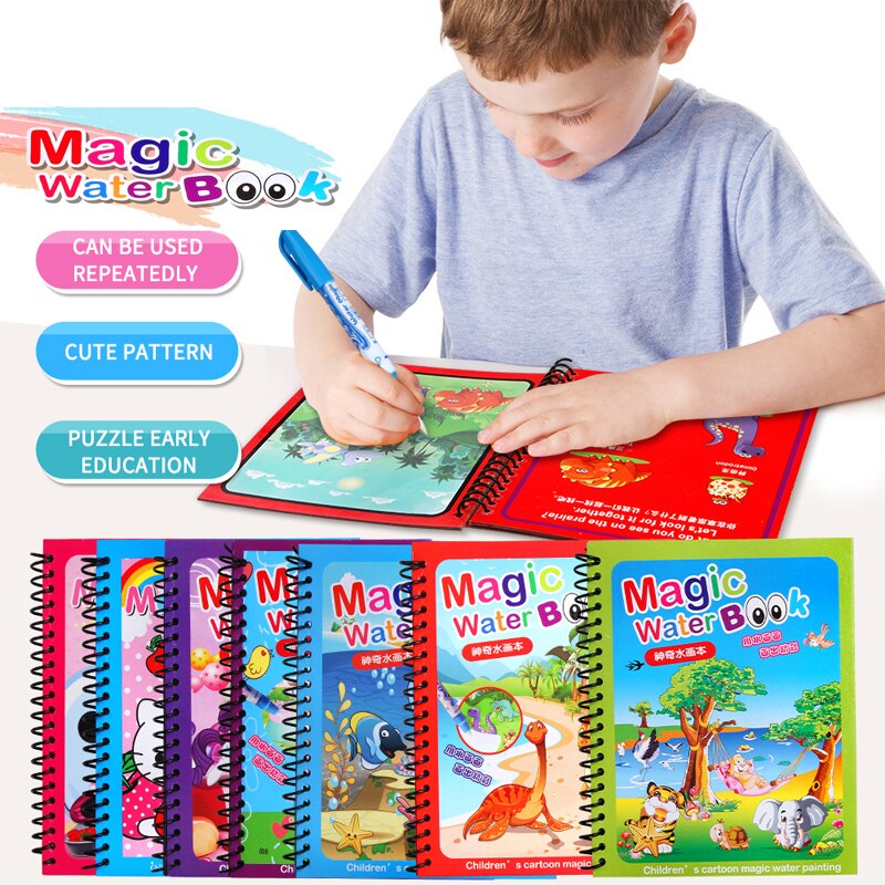 Tavolo Da Disegno magico Giocattolo di Acqua set Da Colorare Libro Ragazza giocattoli Tavolo Da Disegno Riutilizzabile Acqua Magica Montessori Libro Prodotti di Regalo per il Capretto