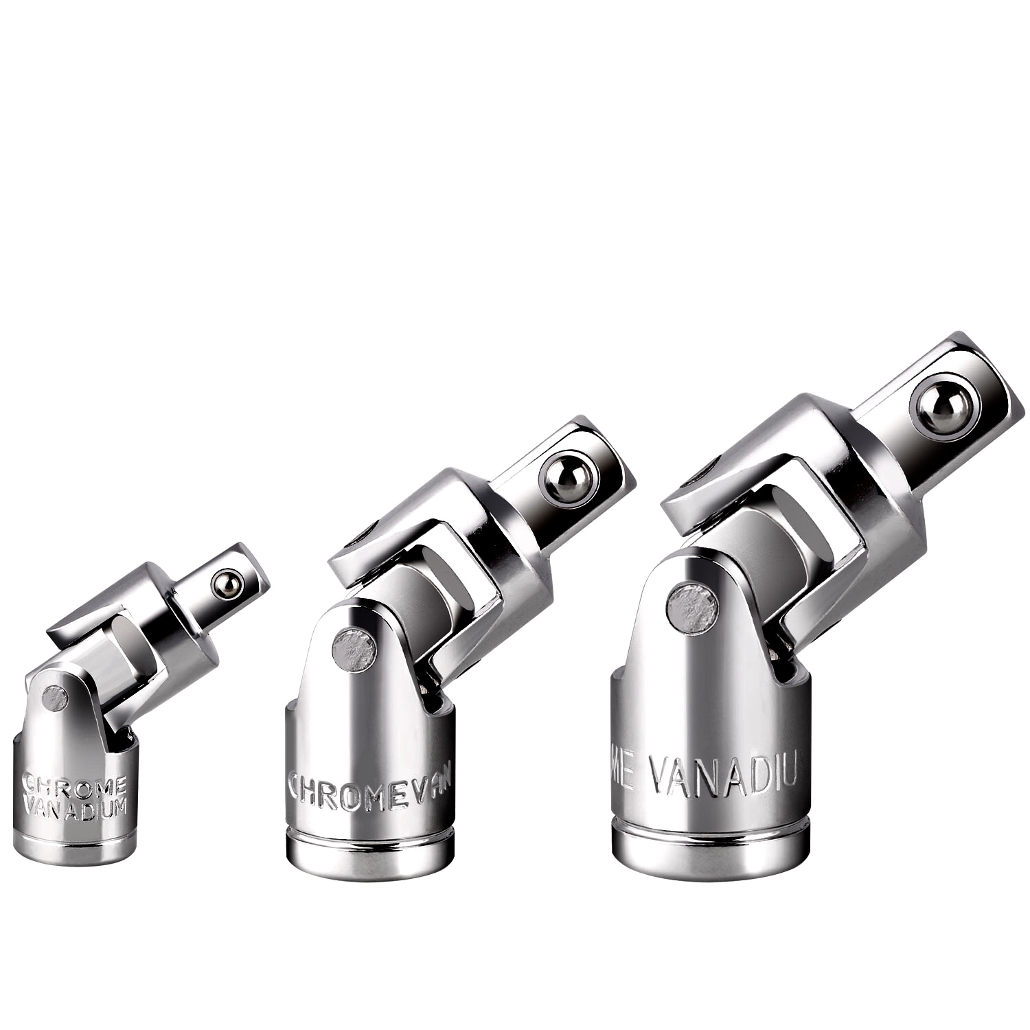 3 Pcs Impact Kruiskoppeling Socket Sets 1/4 Inch, 3/8 Inch, 1/2 Inch Swivel Extension Drive U-Gewrichten Voor Uitbreiding Bars, Socket
