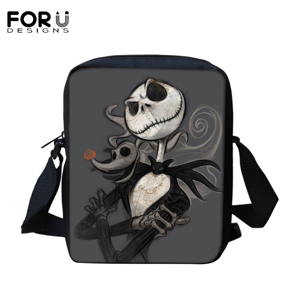 FORUDESIGNS Halloween Jack Pattern Bags For Teenager Girls Small Flaps Female Shoulder Bags Casual Ladies Messenger Bags