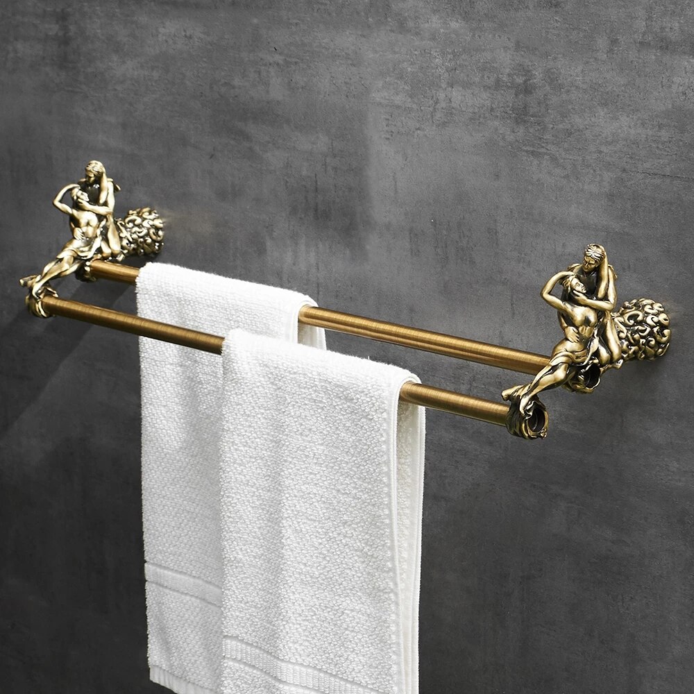 Romantisk serie bronze badeværelse toiletpapirholder vægmonteret håndklædestang toiletbørsteholder badeværelse tilbehør  w6400