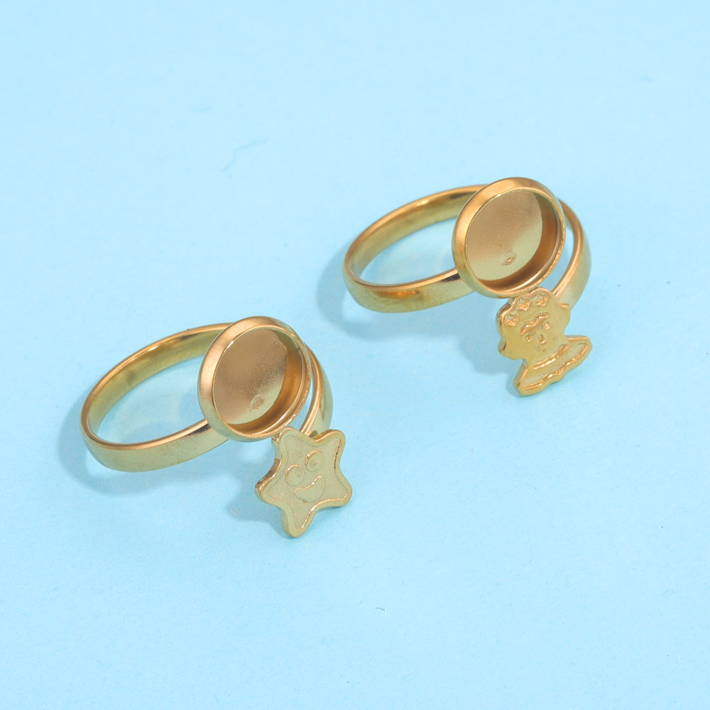 10 stks Verstelbare Blank Ring Base Fit Dia 8mm Leuke Ring Instelling Voor Glas Cabochons Bezels Cameo Lade Diy Sieraden Maken Ring
