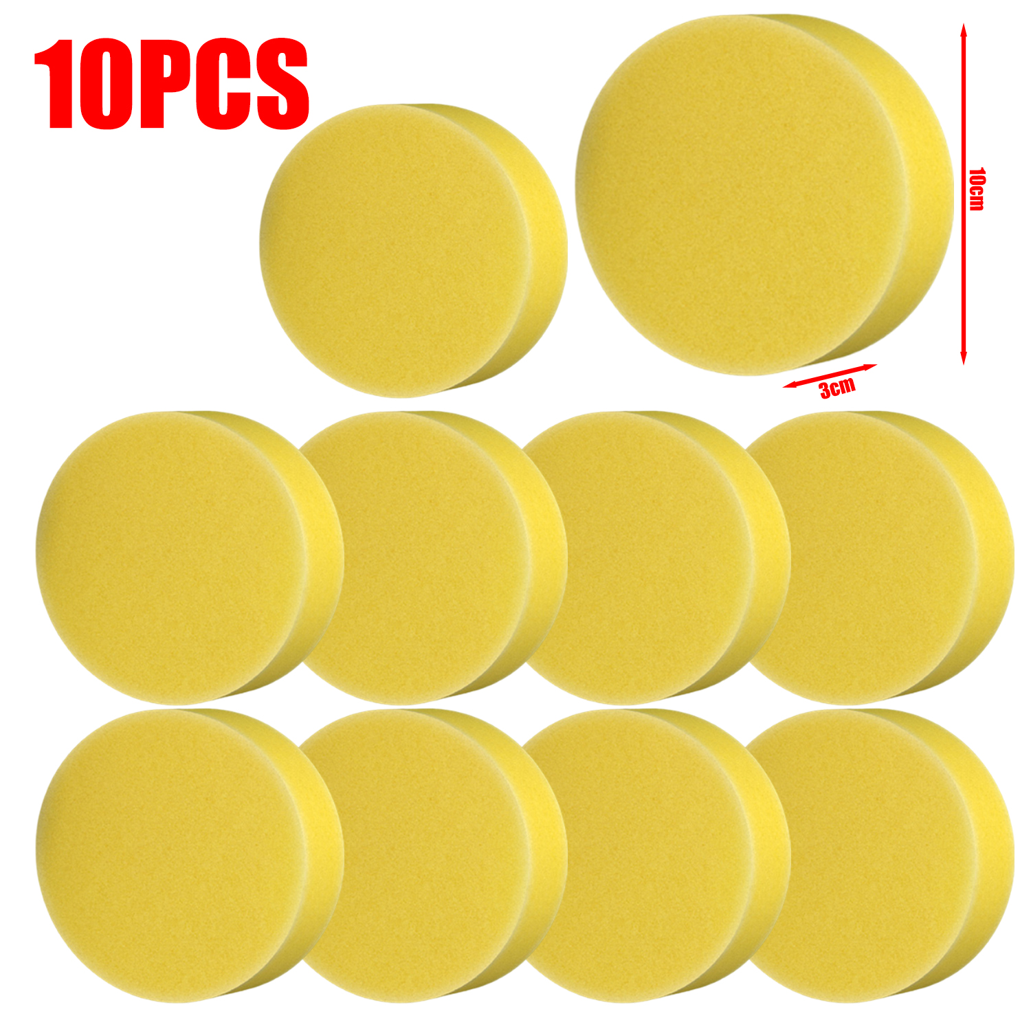 Auto Waxen Polish Wax Schuimspons Geel Rond Hoge Dichtheid Applicator Pad Reinigingsspons Auto Detail Wassen Car Cleaning Tool: WHITE