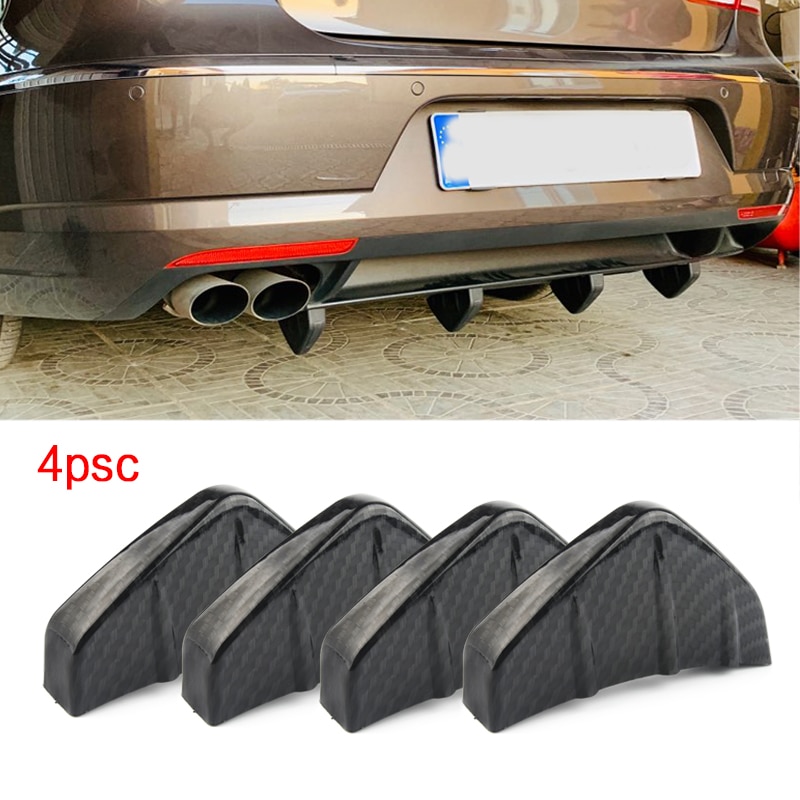 Difusor de parachoques trasero de PVC para coche, Protector de arañazos, moldura, calcomanías, accesorios para automóviles, estilismo universal, 4 Uds.