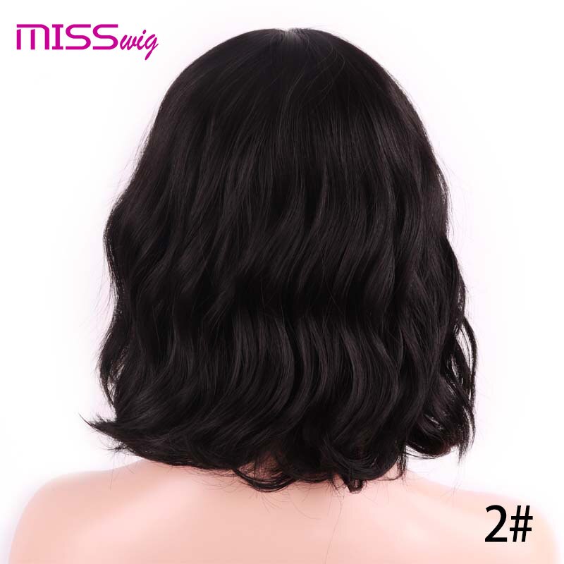 MISS perruque court vague d'eau cheveux synthétiques 16 couleurs disponibles perruque pour femmes fibre résistante à la chaleur quotidien faux cheveux: T1B/613