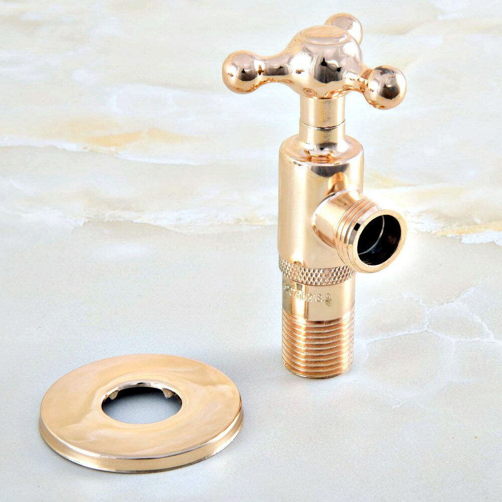 Gold Schwarz Antike Durcheinander Dreieck Ventil Wasser Kontrolle Ventil Schlecht Wasserhahn Wasser Ventil 1/2*1/2 Durcheinander Winkel ventile KD1439: Gold (2)