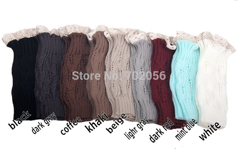 Lace Boot Cuffs knit boot topper lace trim faux legwarmers - lace cuff - shark tank leg warmers 9 colors #3739
