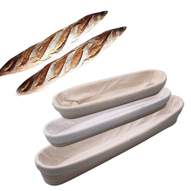 Cesta a prueba de masa, 3 tamaños disponibles, Baguette Banneton, cesta de mimbre Natural, herramientas de fermentación para hornear para panaderos caseros