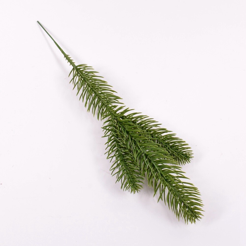 5/10 stücke Weihnachten Künstliche Grün Kiefer Zweige Künstliche Blume Pflanze Hochzeit Weihnachten DIY Hause Weihnachten Baum Dekoration: Three fork 35cm / 10PCS