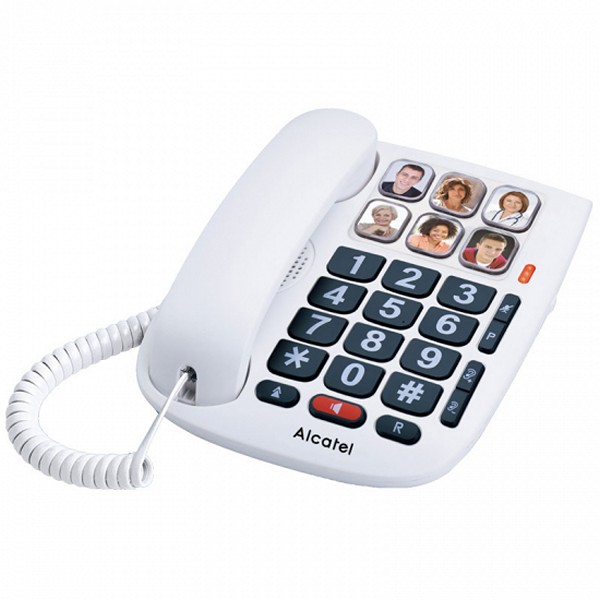 Alcatel TMAX-teléfono fijo para ancianos, 10 LED, blanco