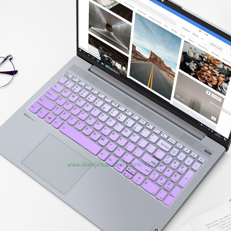 Silicone Laptop Keyboard Cover Skin Protector For Lenovo ThinkBook 15 Gen 2 G2 ITL 15-iil 15-fa / Lenovo ThinkBook 15p 15.6 inch: Gradual purple
