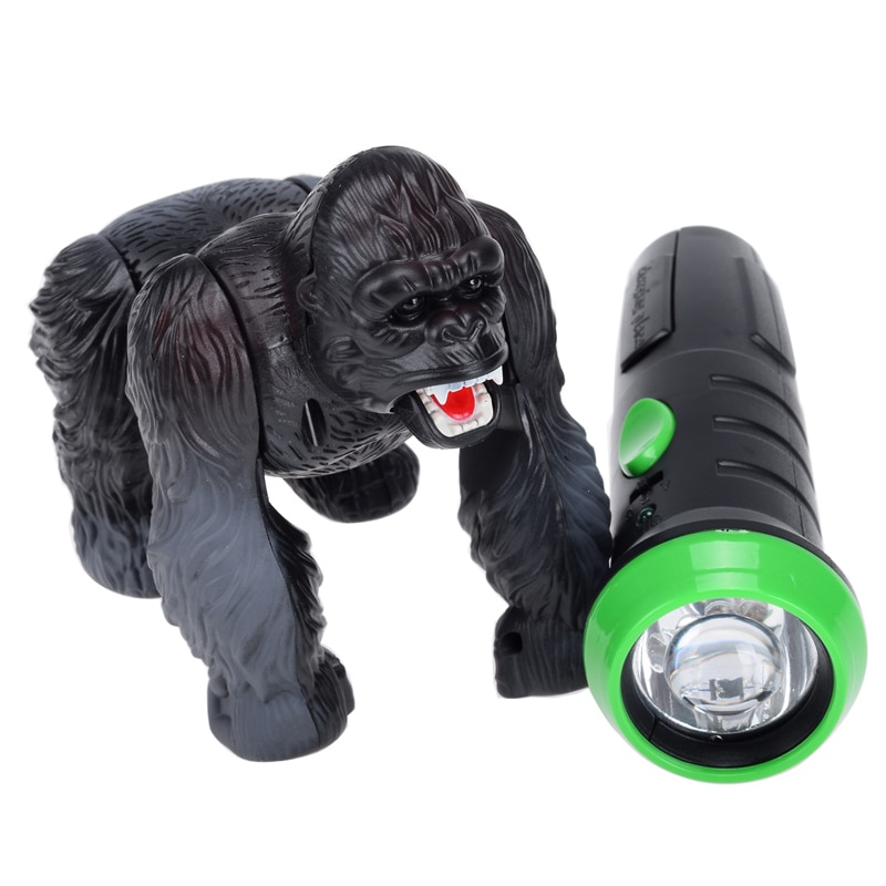 Belysning infraröd rc gorilla simulativ fjärrkontroll djur elektrisk leksak med ljud roliga skrämmande julbarn