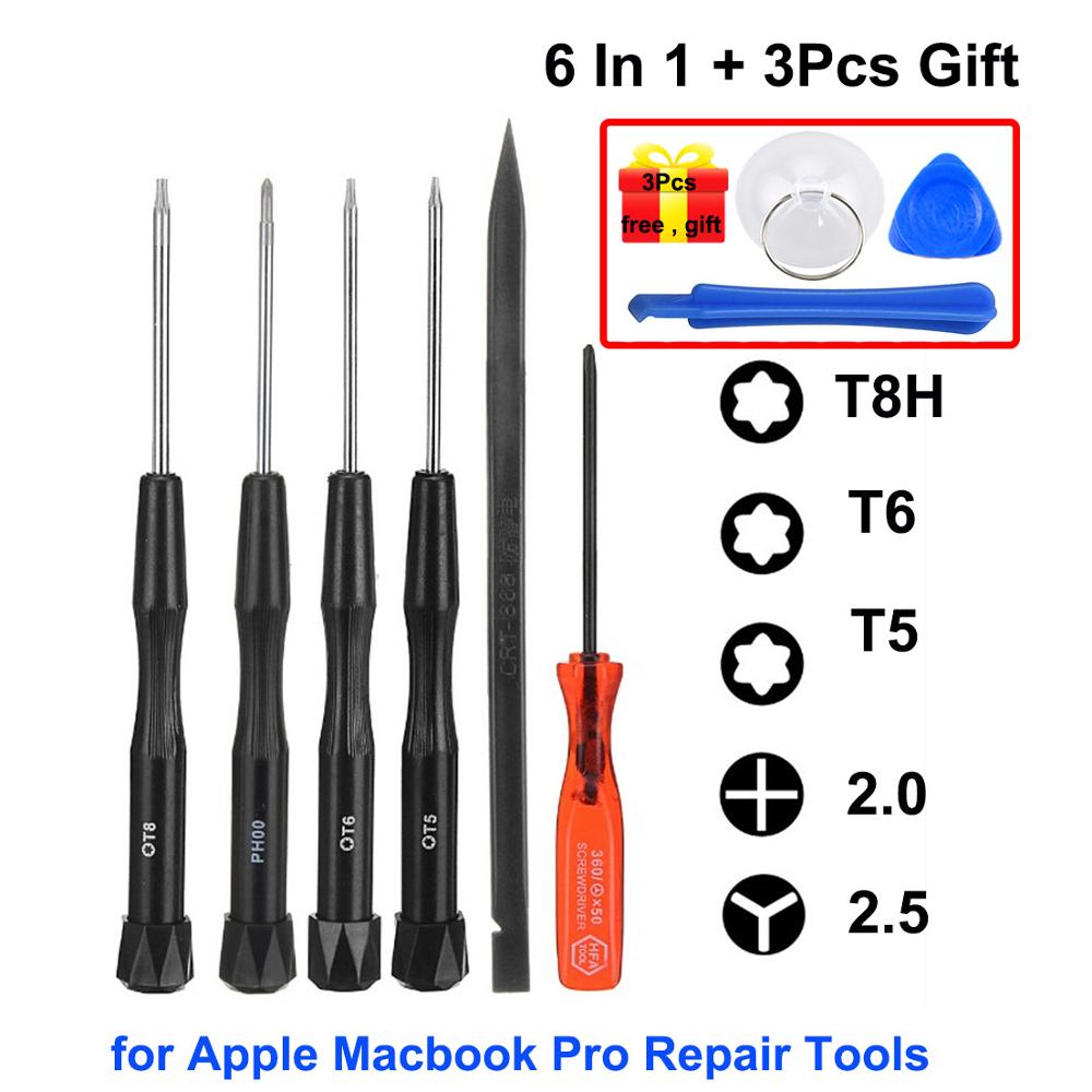 4/6 Pcs 5-Star Phillips Torx Schroevendraaier Repair Tool Kit voor Apple iPhone MacBook Air/Pro met Retina Display: 6Pcs and gift