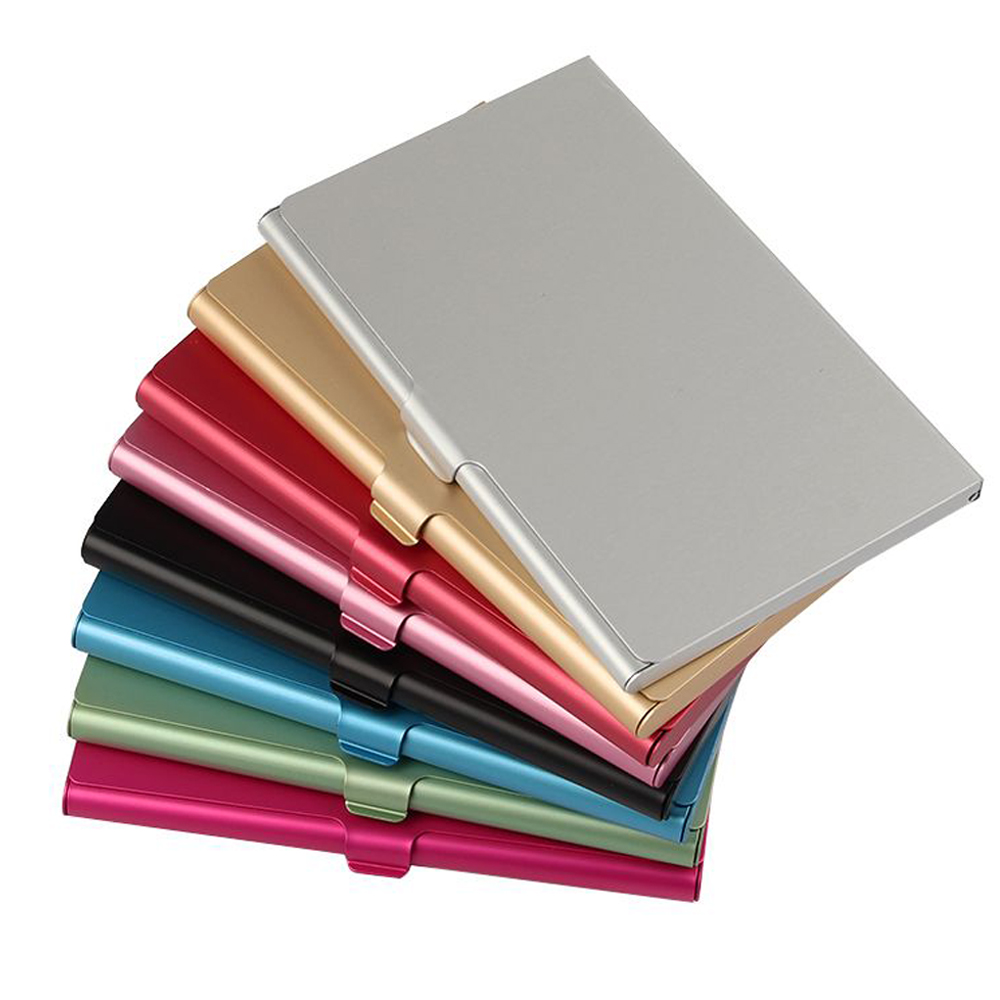 Aluminium Kaarthouder Vrouwen Mannen Metal Credit Id-kaart Visitekaartje Houders Organisator Portemonnee portemonnee Box Cover