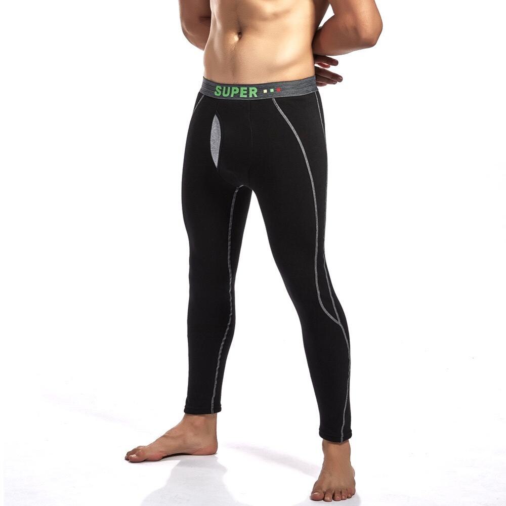 Fr herre varme bukser, herre plus tykke fløjl bomuld elastiske bukser, herre komfortable leggings: Sort / M