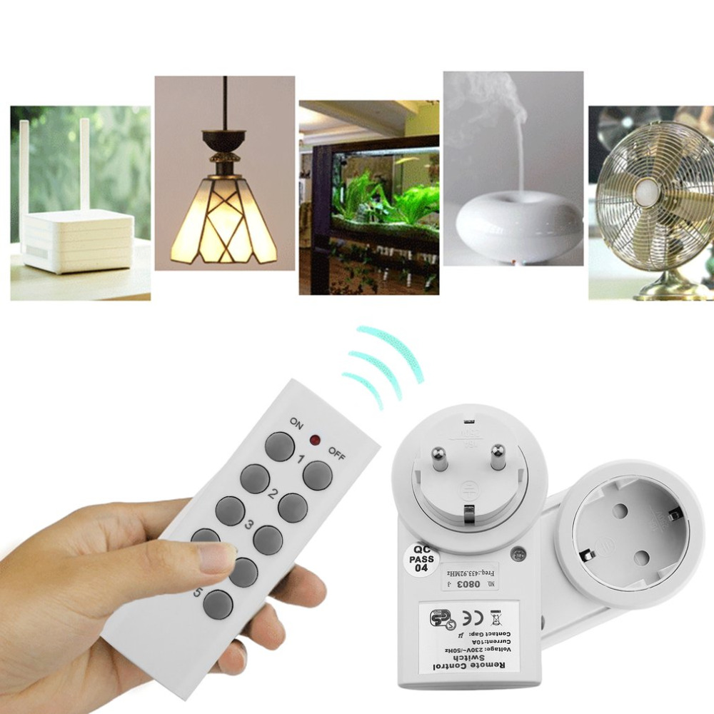 5 Wireless Remote Control Switches Socket Power Outlets Electrical Plugs Adaptors with Remote Control EU Plug White