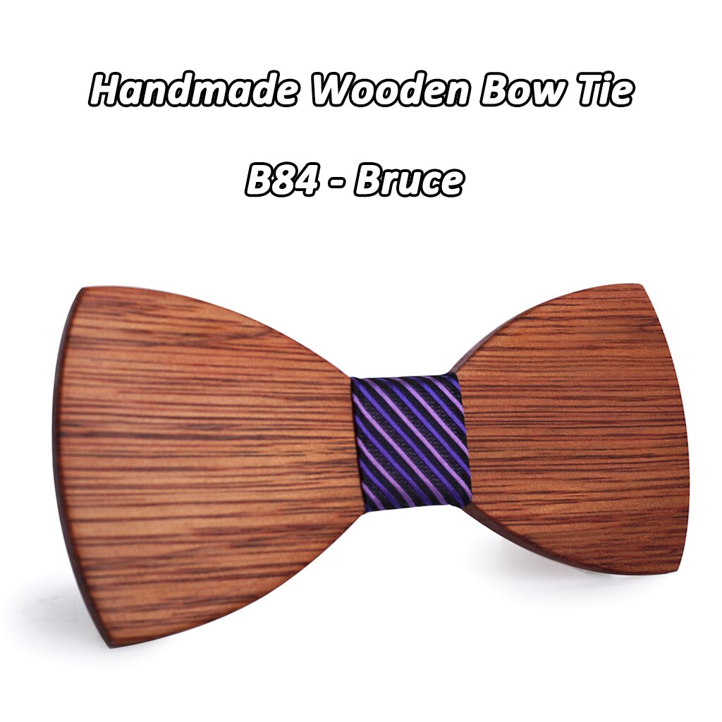 Mahoosive — Nœud papillon en bois, pour homme, accessoire simple, costume, idéal pour mariage, business et occasions formelles: B84