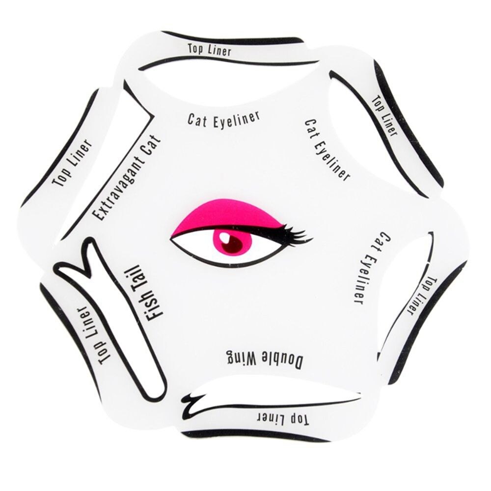 6 en 1 Pro maquillaje estilo ojo de gato cola de pez doble ala plantilla para delinear ojos modelos de ojos plantilla herramientas modeladoras