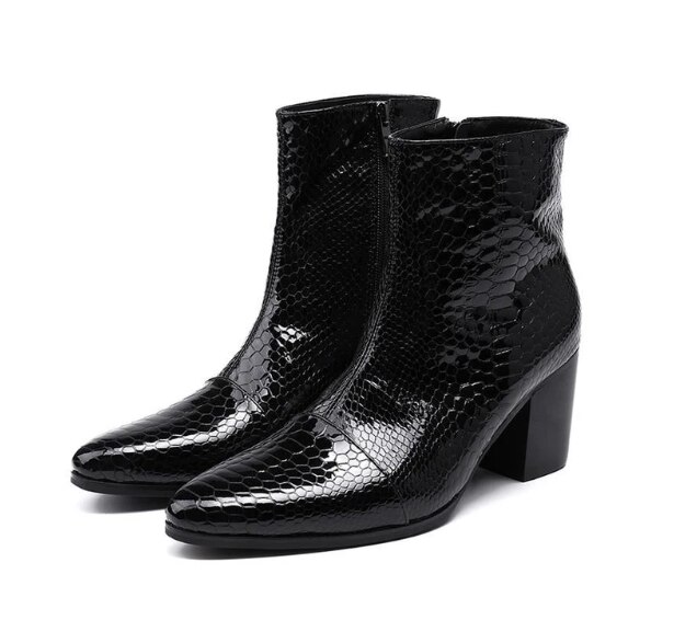 Herrskor fashionabla nit chelsea boot pu läder handgjorda formella snygga västernstövlar för vinter zapatos de hombre 4 m 833