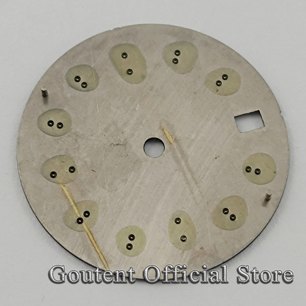 Bliger Steriele 29Mm Blauw Zwart Steriele Wijzerplaat Datum Fit NH35 NH35A Beweging