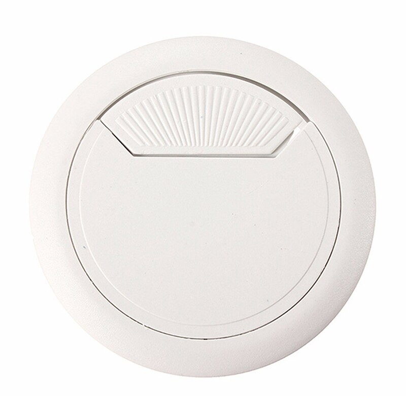 5 st datorbord kabelskydd plast kabelinföring kabelbox 60mm vita grå