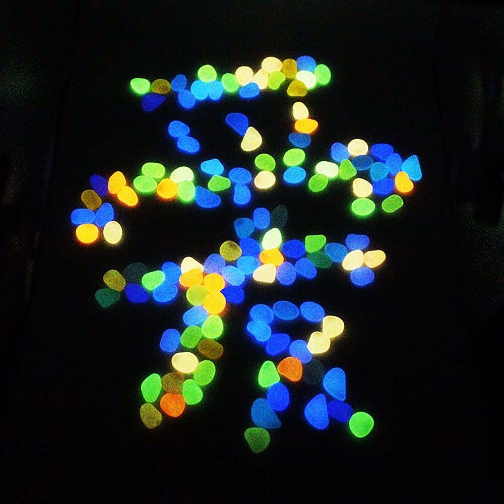 100PCS Night Light Pebbles Luminous Artificial Pebble Stone Fish Tank Light-Emitting Decor Tools Aquarium Decoration Stone