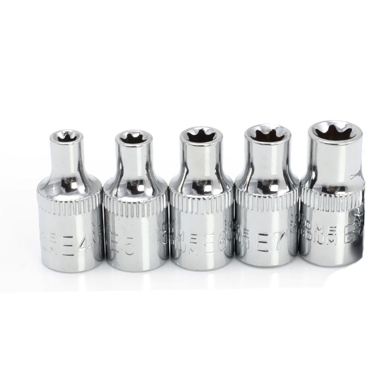 5 sztuk 1/4 "napęd E typ gwiazda ZESTAW GNIAZD Torx gwiazda fragment klucz gniazda E4 E5 E6 E7 E8 automatyczny ręczne narzędzia robić naprawy