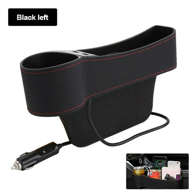 1pc auto-accessoires stoelvak opbergdoos met /2 usb-poorten met een aansteker: Links