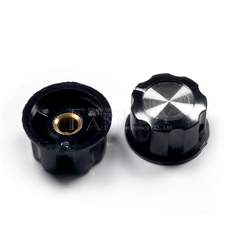 5 stuks potpointer knoppen met bakelietconstructie en 6 mm