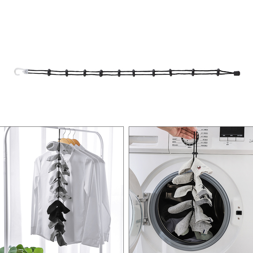 Justerbare multifunktionsstrømper hængende reb nyttigt tøjbøjle og vaskekurvnet til garderobeopbevaring til hjemmet