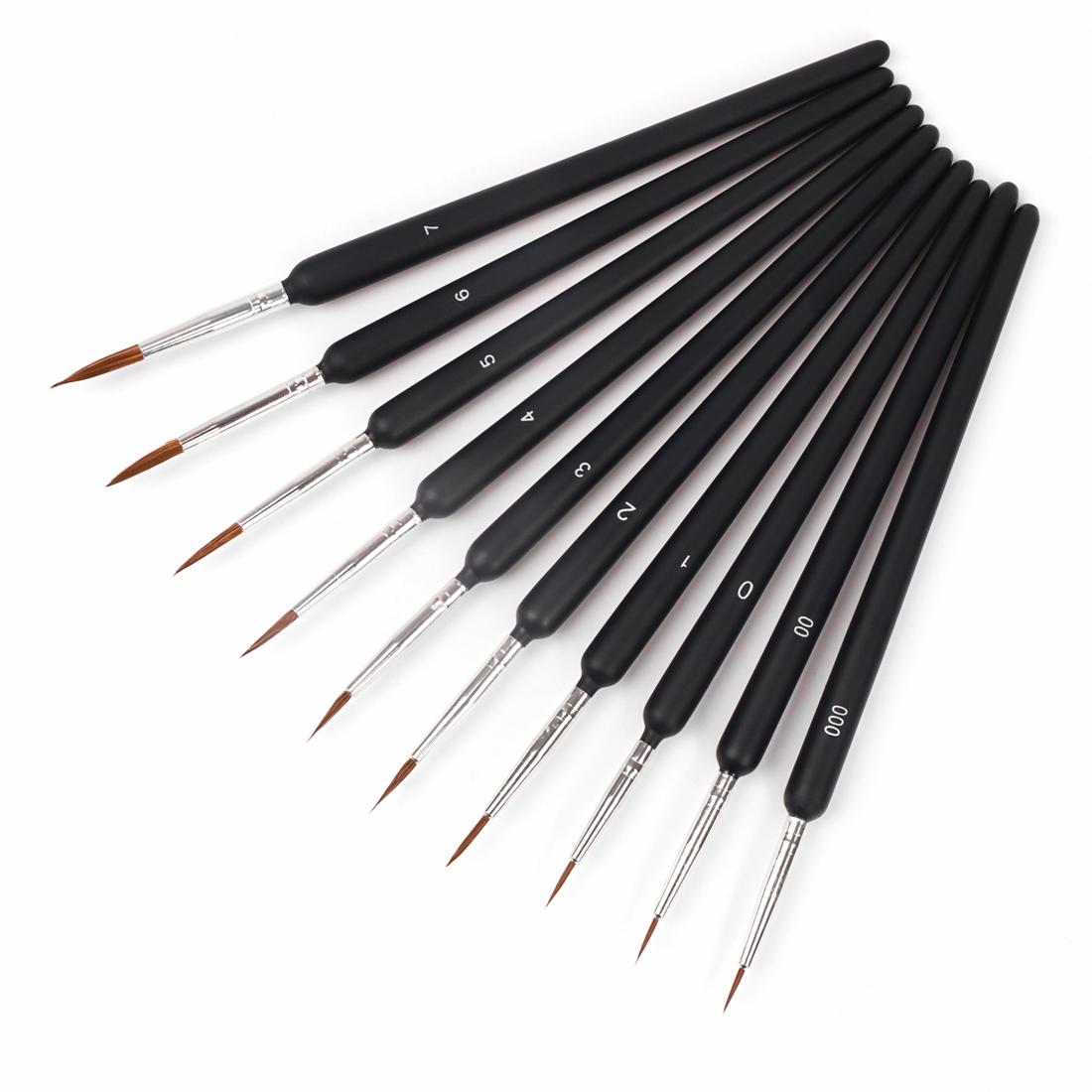 10 PCS Miniature Paint Brushes Set Nylon Hook Line Pen Art Liner Drawing For Acrylic Watercolor Painting Brushes