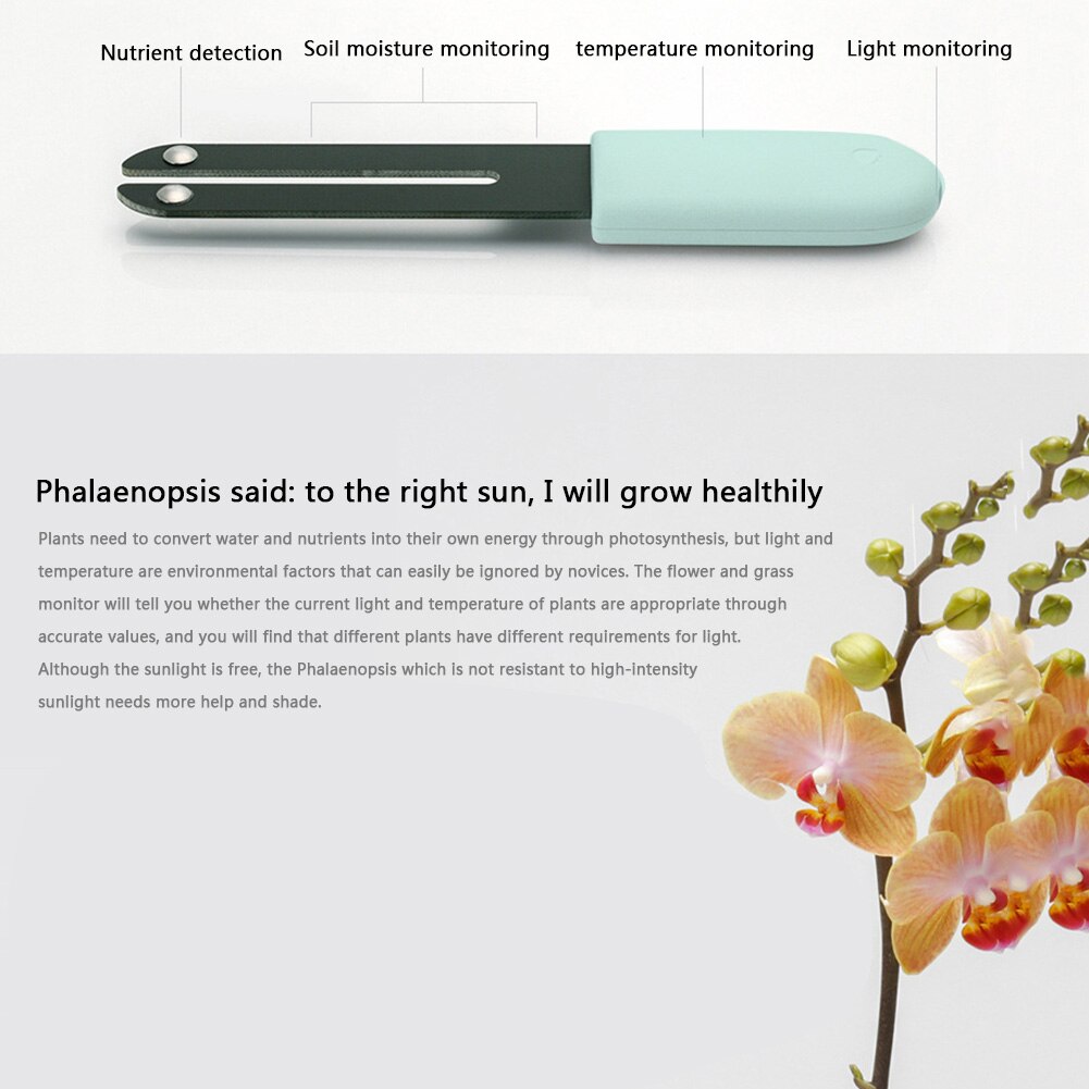 Bluetooth Soil Detector Nutrient Water Sunlight Tester Sensor Soil Moisture Tester Humidimetre Meter for Plants Flowers