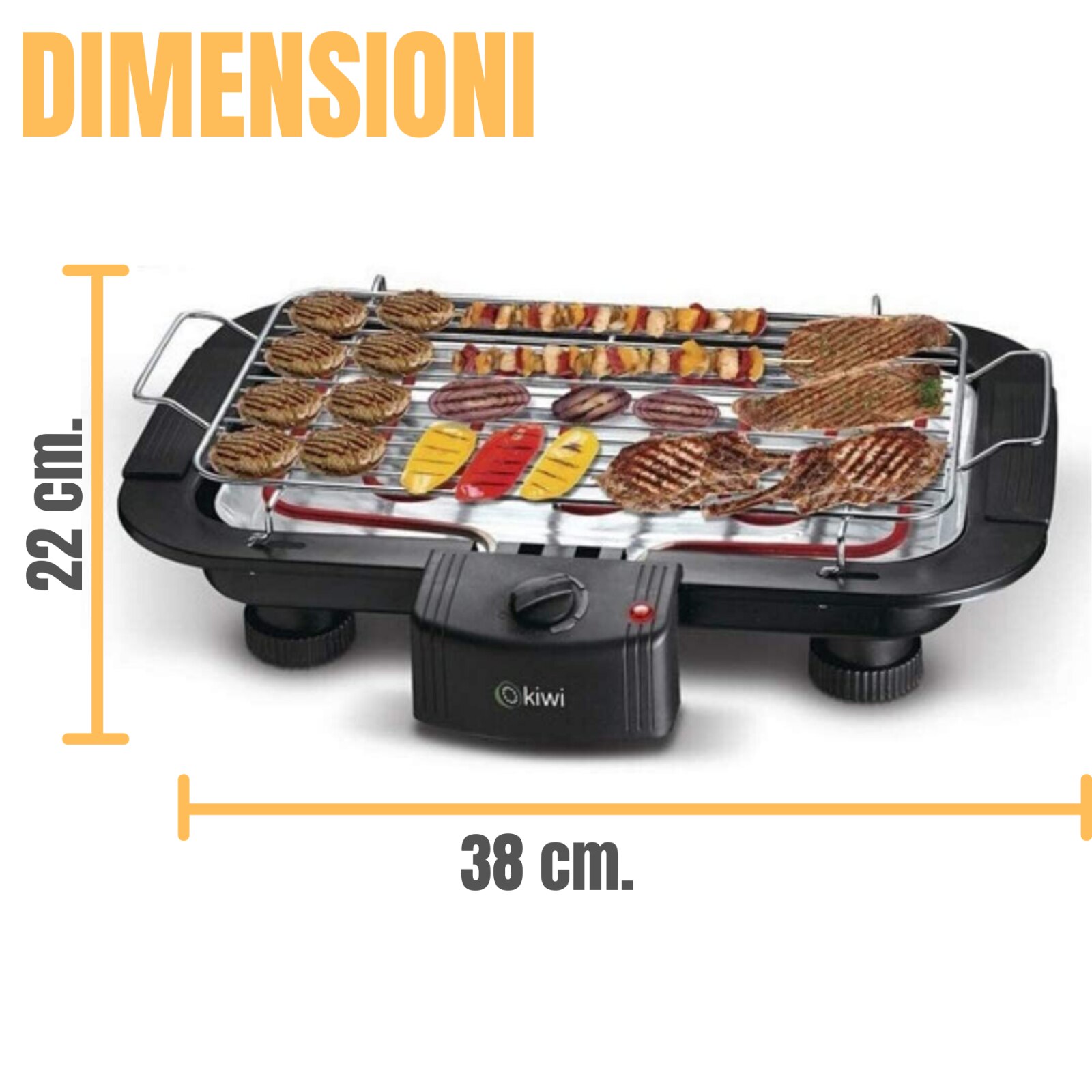 Grill ELETTRICO GRIGLIA BISTECCHIERA BBQ PIASTRA DA GIARDINO TAVOLO 2000W